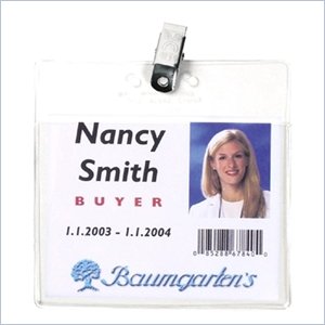 Baumgartens Horizontal Badge Holder with Clip