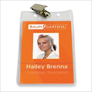 Baumgartens Vertical Badge Holder with Clip