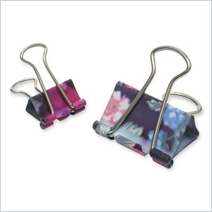 Baumgartens Black Potpourri Design Binder Clip