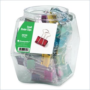 Baumgartens Colored Binder Clip Tub