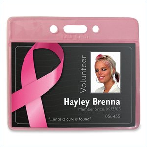 Baumgartens Breast Cancer Horizontal Badge Holder