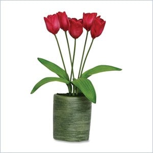 Baumgartens Dutch Tulips Handmade Artificial Flower with Ceramic Pot