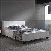 Fashion Bed Group Euro Leather Platform Bed in White Finish