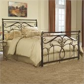 Fashion Bed Group Lucinda Metal Sleigh Bed in Marbled Russet Finish
