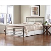 Fashion Bed Fontane Metal Bed in Silver and Cherry 
