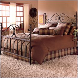 Fashion Bed Group Roma Metal Poster Bed in Aged Rust