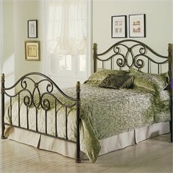 Fashion Bed Group Dynasty Metal Poster Bed in Autumn Brown Finish