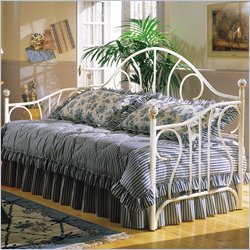 Fashion Bed Group Calais Metal Daybed in Antique White Finish with Link Spring