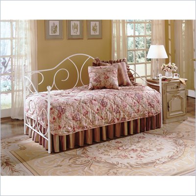Fashion Bed Caroline Daybed with Link Spring and Trundle in White