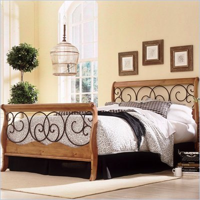 Fashion Bed Group Dunhill Sleigh Bed in Honey Oak with Autumn Brown Finish