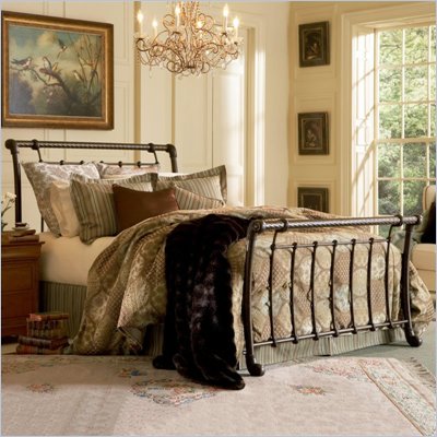 Fashion Bed Group Legion Metal Sleigh Bed in Ancient Gold