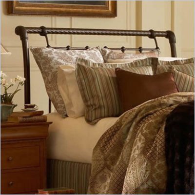 Fashion Bed Group Legion Metal Sleigh Headboard in Ancient Gold