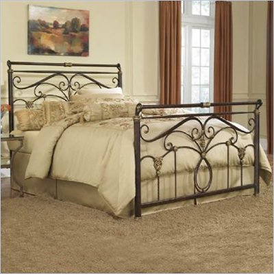 Fashion Bed Group Lucinda Metal Sleigh Bed in Marbled Russet Finish