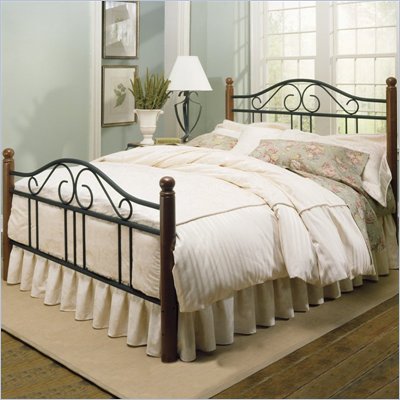 Fashion Bed Group Weston Wood and Metal Poster Bed in Maple and Matte Black Finish
