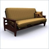 Elite Products Montego Full Size Futon Frame in Walnut
