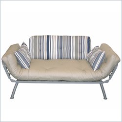 Elite Products - Mali Metal Futon Set in Newport Navy Strip