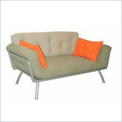 Elite Products Mali Metal Futon Set in Kelp-Stone-Tang