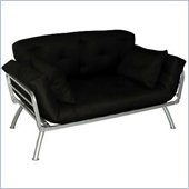 Elite Products Mali Convertible Twin Futon with Silver Metal Frame