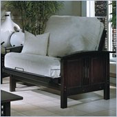 Elite Products Hermosa Junior Twin Wood Futon Chair Frame and Ottoman