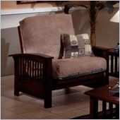 Elite Products Bridgeport Junior Twin Walnut Futon Chair Frame