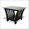 ADD TO YOUR SET: Elite Products Milan Black End Table with Glass Top