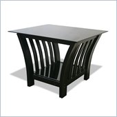 Elite Products Milan Black End Table with Glass Top