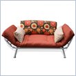Elite Products Mali Flex Metal Futon with Mattress in Ritzy