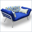 Elite Products Mali Convertible Futon Sofa with Silver Metal Frame