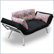 Elite Products Mali Convertible Futon Sofa with Silver Metal Frame