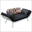 Elite Products Mali Convertible Futon Sofa with Silver Metal Frame