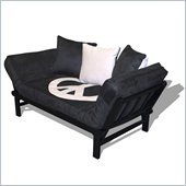 Elite Products Hudson Convertible Futon Sofa with Black Metal Frame