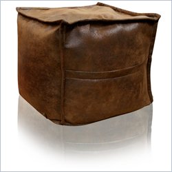 Elite Products Sit-E-Block Foot Cube Ottoman in Tobacco