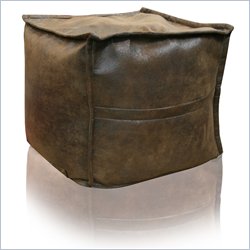 Elite Products Sit-E-Block Foot Cube Ottoman in Nubuck