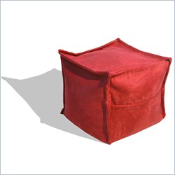 Elite Products Sit-E-Block Foot Cube Ottoman  in  Lipstick Suede