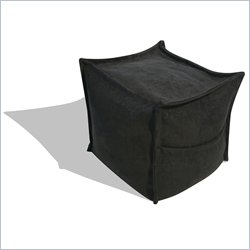 Elite Products Sit-E-Block Cube Storage Ottoman in Black Suede