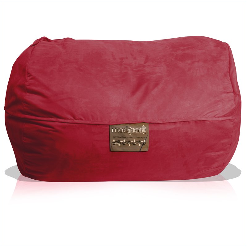 Elite Products 6 Foot Mod Pod FX Bean Bag Lounger in Lipstick Suede
