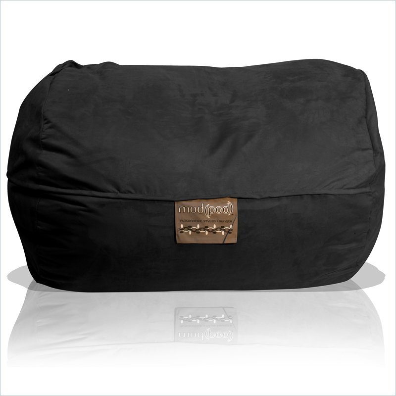 Elite Products 6 Foot Mod Pod FX Bean Bag Chair in Black Suede