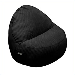 Elite Products Deluxe Cord Sitsational 1 Seater Bean Bag Chair in Black