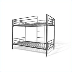 Elite Products Twin over Twin Bunk Bed in Sleek Steel Finish
