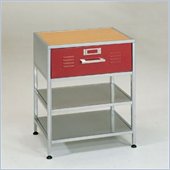 Elite Products Locker 3 Tier Single-Drawer Nightstand with 2 Open Shelves