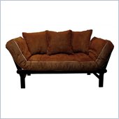 Elite Products Hudson Convertible Futon Sofa in Chocolate