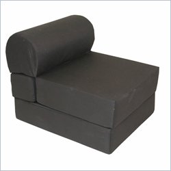 Elite Jr. Twin Foam Poly Cotton Studio Sleeper Chair in Black