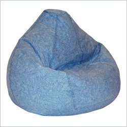 Elite Print and Plush Collection Distressed Denim Kid's Bean Bag Lounger
