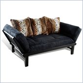 Elite Products Hudson Futon in Black and Leopard