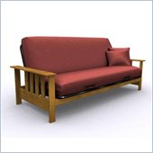 Elite Products Mead Full Size Futon Frame in Medium Oak