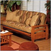 Elite Products Montego Full Oak Wood Futon Frame