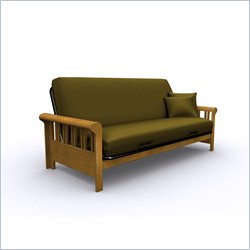 Elite Products Renaissance Full Size Wood Futon Frame in Medium Oak by Elite Products