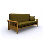 Elite Products Renaissance Full Size Wood Futon Frame in Medium Oak