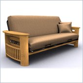 Elite Products Portofino Full Size Futon Frame in Oak
