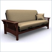 Elite Products Santa Barbara Full Wood Futon Frame in Walnut